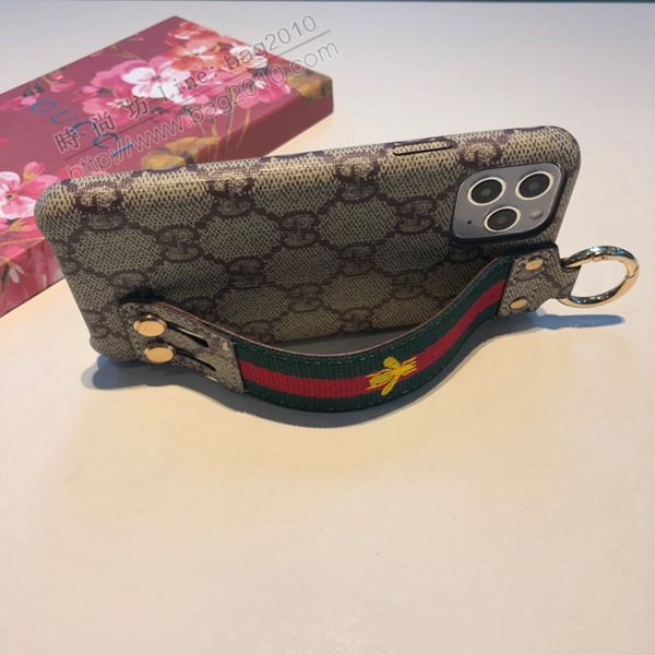 Gucci手機殼 Gucci手機套 蜜蜂刺繡款 Gucci古馳手腕帶手機殼  mmk1081